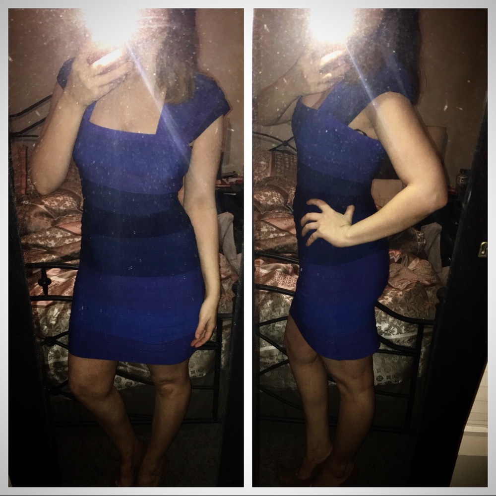 Tadashi Shoji Blue pleated dress